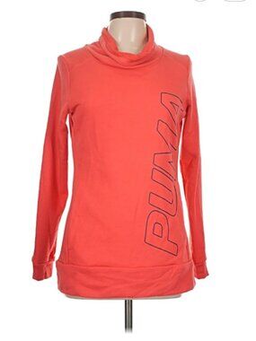 Puma Orange/Tangerine Pull Over Sweatshirt Type Top with Long Sleeves in Size L